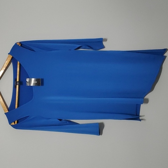Alfani top women’s size small royal Blue 5% stretch peekaboo cold shoulder - Picture 1 of 16